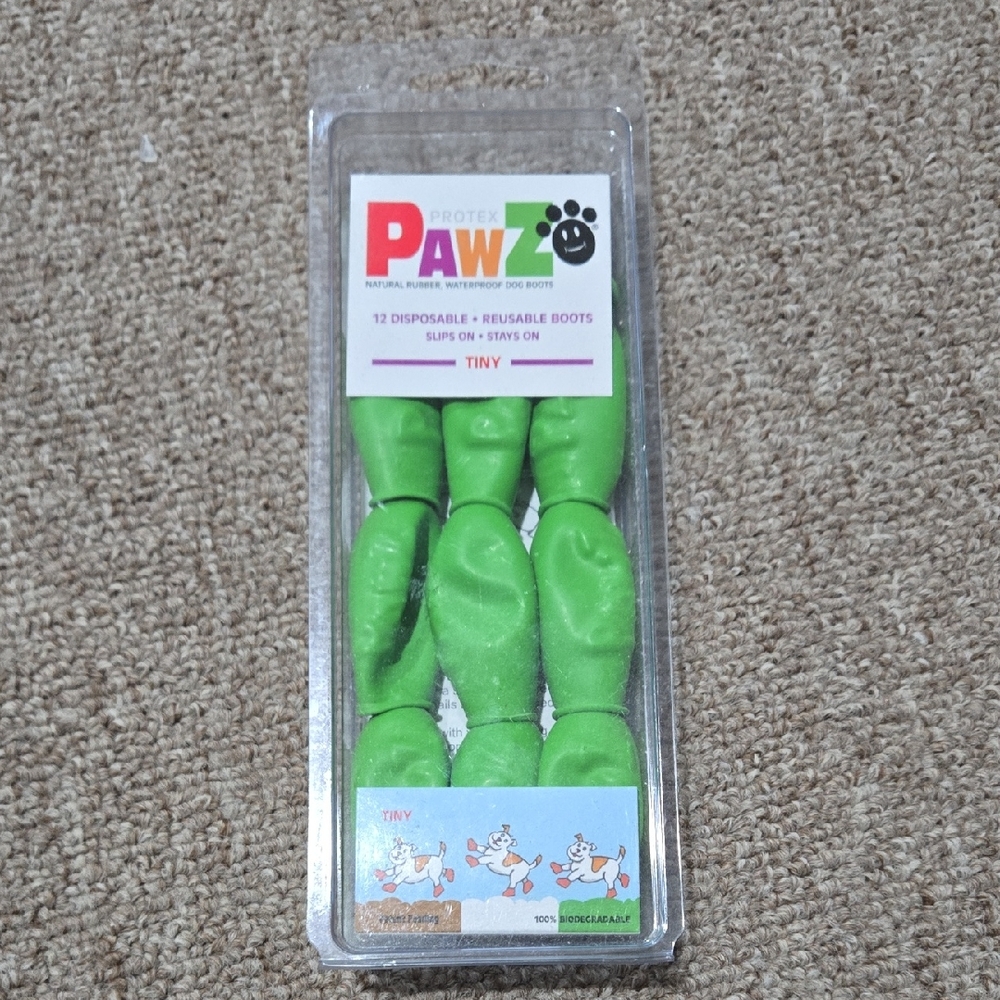 PAWZ Lime Green Dog Boots Tiny Size For Yorkie, Maltese Or Chihuahua